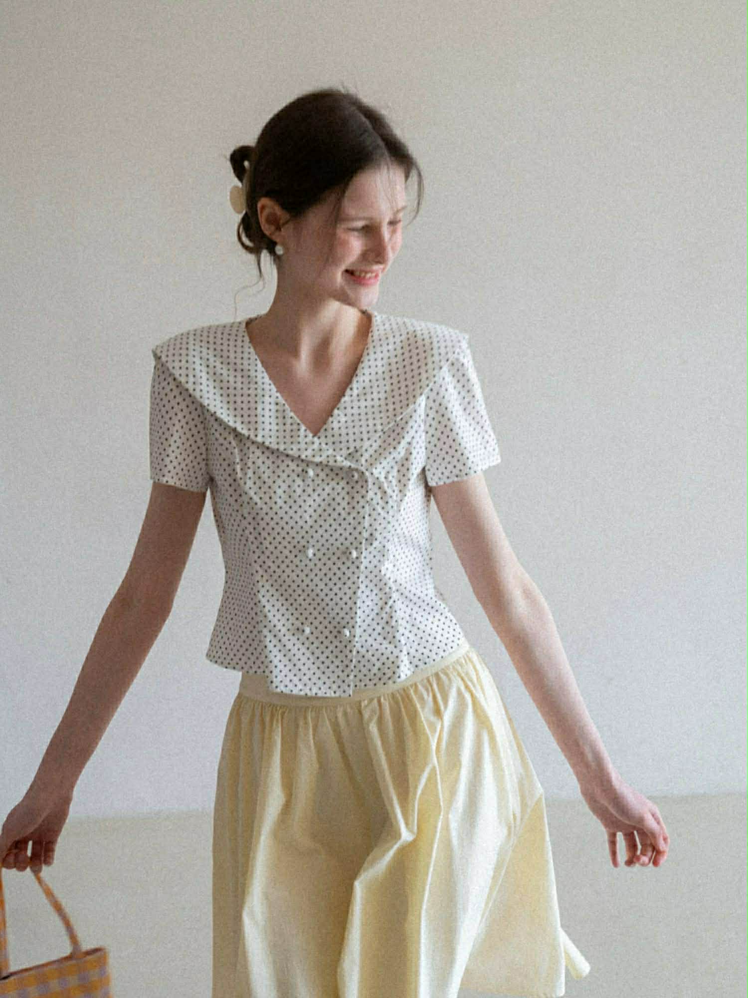 "YUMII" パフスリーブ ＆ ロングスカート